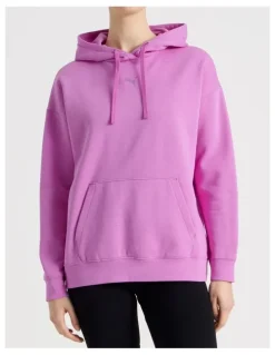 Puma Essentials Cat Logo Hoodie in Mauve Pop