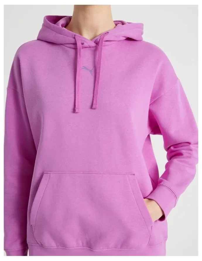 Puma Essentials Cat Logo Hoodie in Mauve Pop