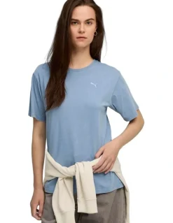 Puma Essentials Elevated Wash Tee in Blue