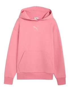 Puma Essentials Elevated Logo Hoodie in Pink