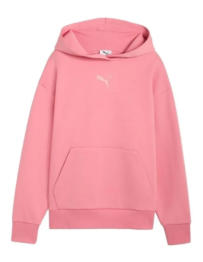 Puma Essentials Elevated Logo Hoodie in Pink