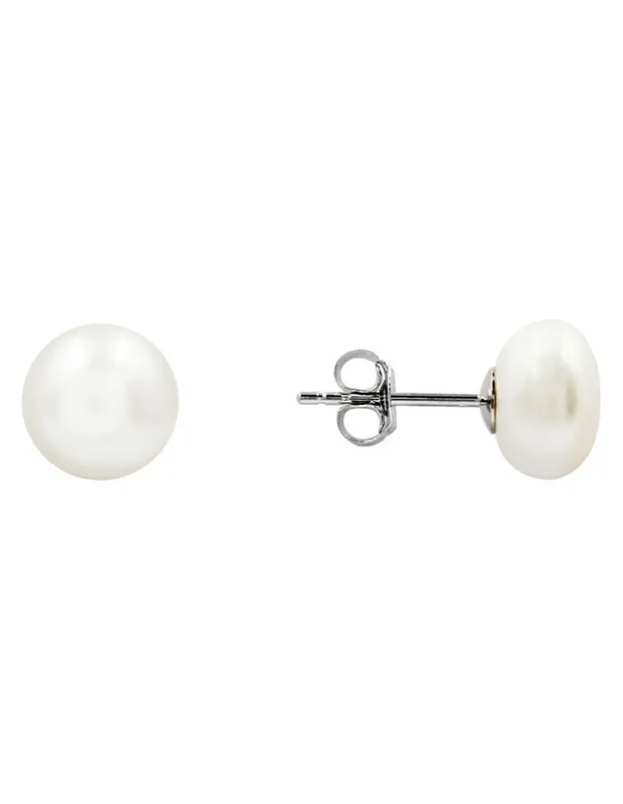 Pure Elements Classic Pearl Studs Extra Large in White