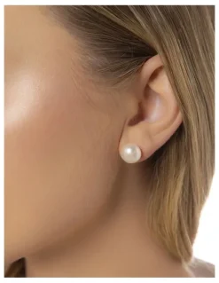 Pure Elements Classic Pearl Studs Extra Large in White