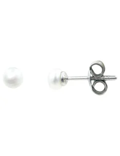 Pure Elements Classic Pearl Small Studs in White