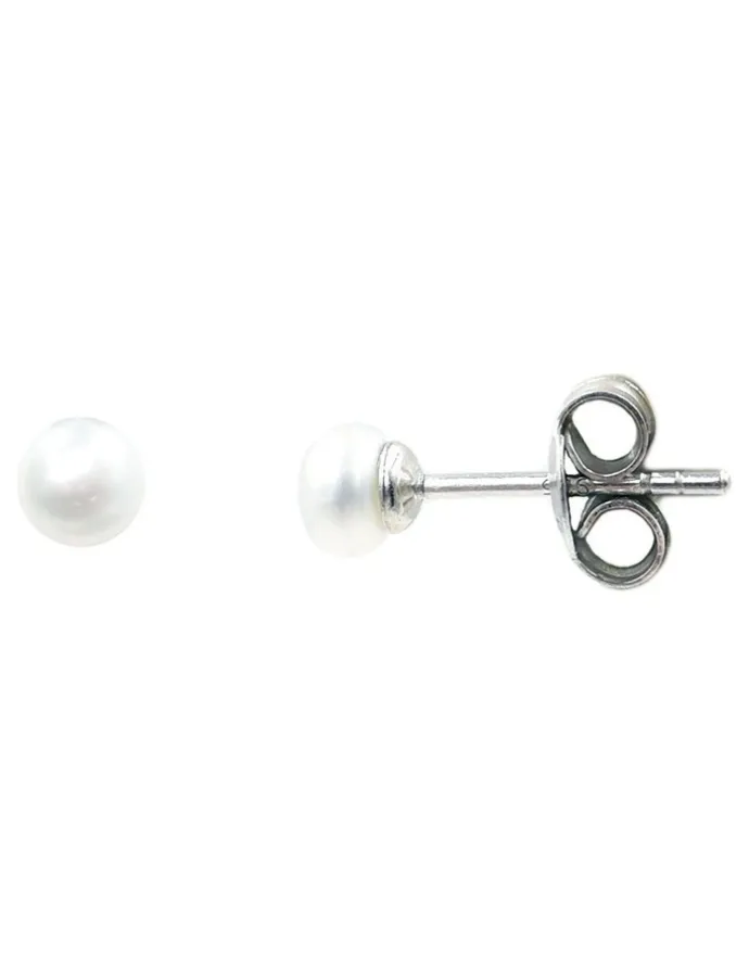 Pure Elements Classic Pearl Small Studs in White