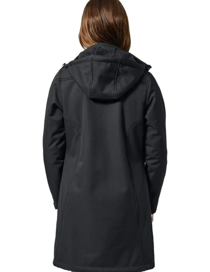 Rainbird Ersa Long Softshell Coat in Black