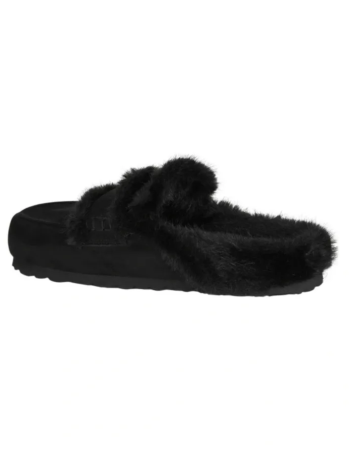 Ravella Alpine Flat Shoes in Black Micro
