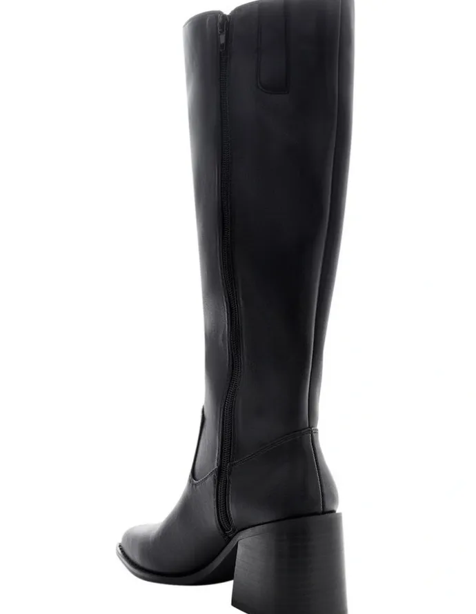 Ravella Camille Knee Boots in Black Smooth