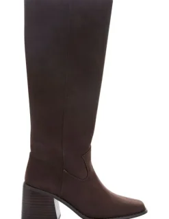 Ravella Camille Knee Boot in Chocolate Micro