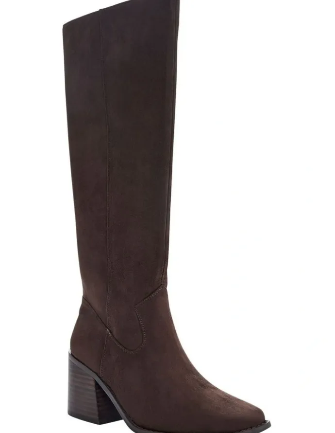 Ravella Camille Knee Boot in Chocolate Micro