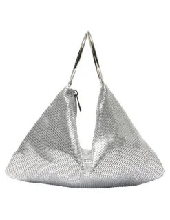 Ravella Cass Evening Bag in Silver Mesh