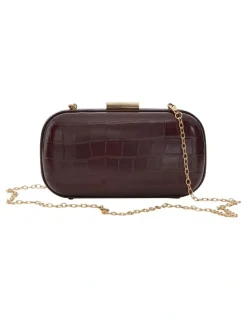 Ravella Chic Clutch Bag in Bordeaux Croc