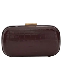 Ravella Chic Clutch Bag in Bordeaux Croc
