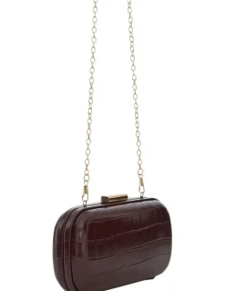 Ravella Chic Clutch Bag in Bordeaux Croc