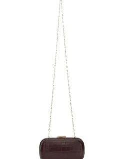 Ravella Chic Clutch Bag in Bordeaux Croc