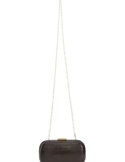 Ravella Chic Clutch Bag in Chocolate Croc