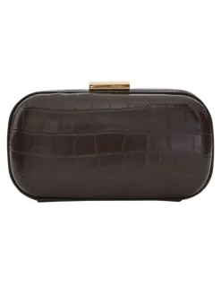 Ravella Chic Clutch Bag in Chocolate Croc