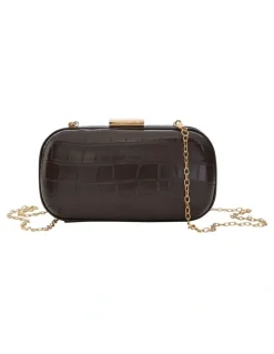 Ravella Chic Clutch Bag in Chocolate Croc
