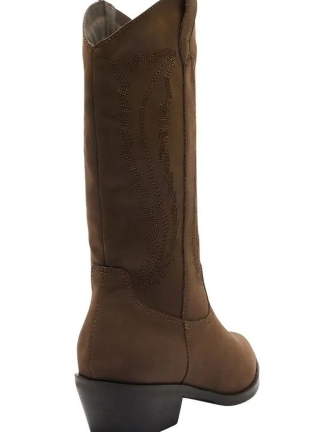 Ravella Cowboy Western Boots in Brown
