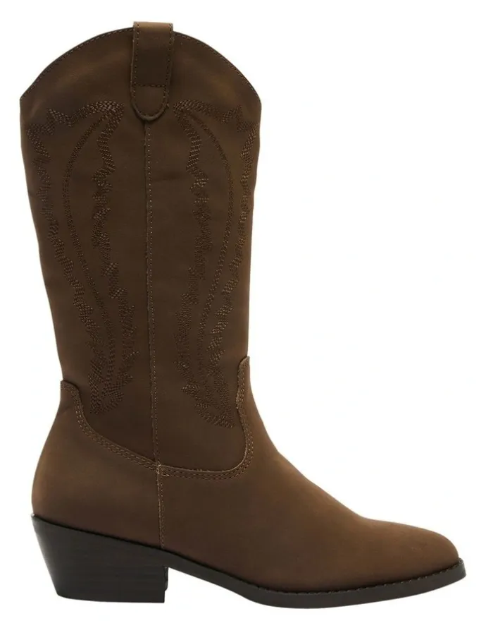 Ravella Cowboy Western Boots in Brown