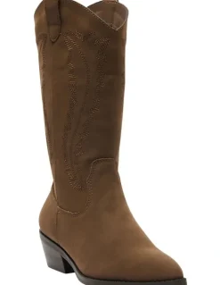 Ravella Cowboy Western Boots in Brown