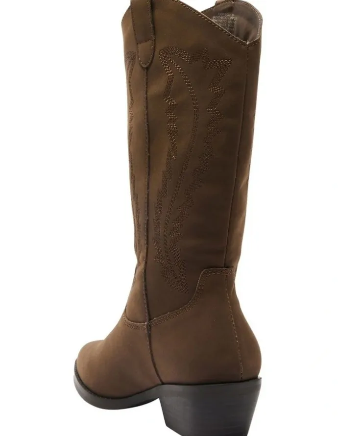 Ravella Cowboy Western Boots in Brown