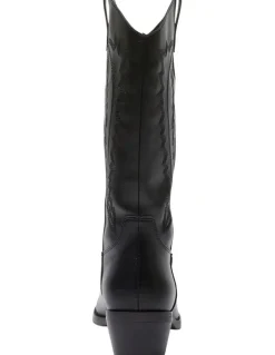 Ravella Cowboy Western Boots in Black
