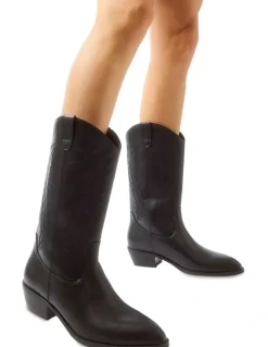 Ravella Cowboy Western Boots in Black