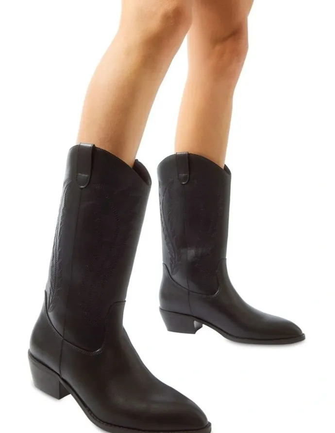 Ravella Cowboy Western Boots in Black