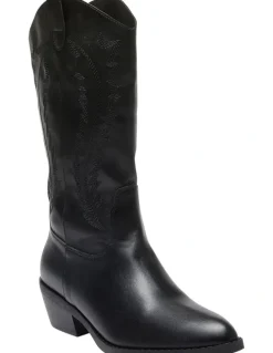 Ravella Cowboy Western Boots in Black