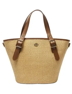 Ravella Gaze Tote Bag in Tan/Raffia