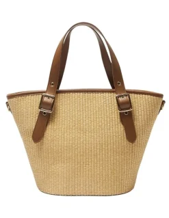 Ravella Gaze Tote Bag in Tan/Raffia