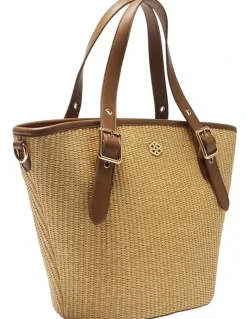 Ravella Gaze Tote Bag in Tan/Raffia
