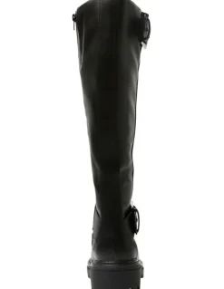Ravella Highway Knee Boots in Black