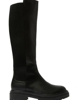 Ravella Hunter Knee Boots in Black