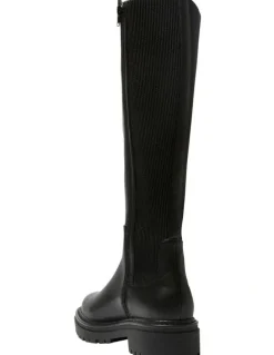Ravella Hunter Knee Boots in Black