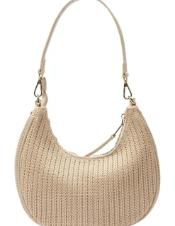 Ravella Julia Shoulder Bag in Nude/Raffia