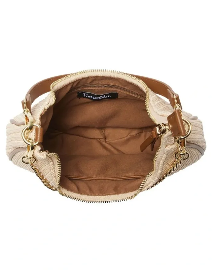 Ravella Julia Shoulder Bag in Tan/Raffia