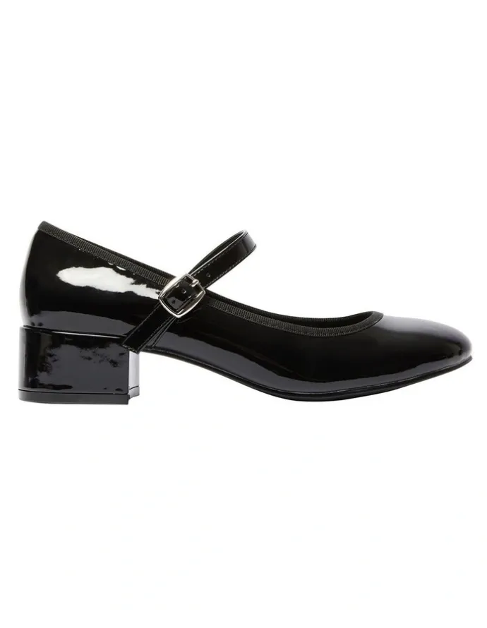Ravella Juliet Heeled Pumps in Black Patent