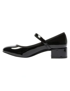 Ravella Juliet Heeled Pumps in Black Patent