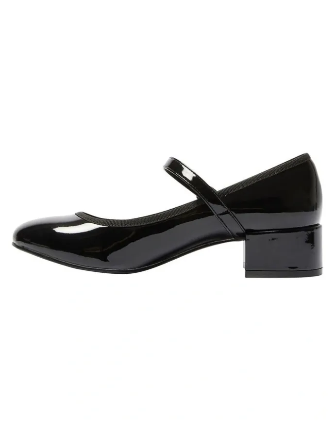 Ravella Juliet Heeled Pumps in Black Patent