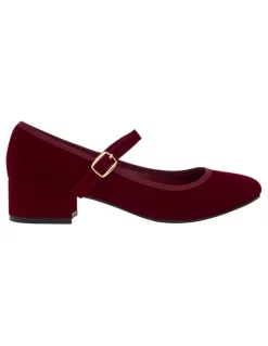 Ravella Juliet Heeled Shoes in Wine Velvet