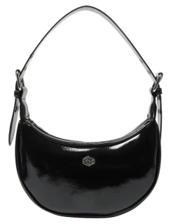 Ravella Karma Bag in Black Crinkle Patent