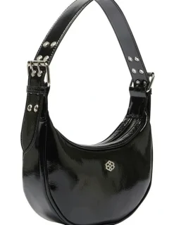 Ravella Karma Bag in Black Crinkle Patent