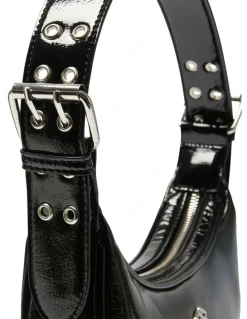 Ravella Karma Bag in Black Crinkle Patent