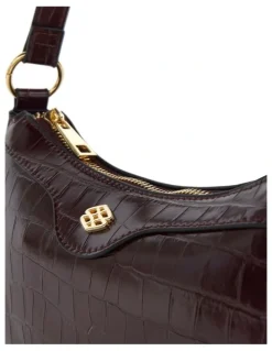 Ravella Lara Soulder Bag in Wine Croc