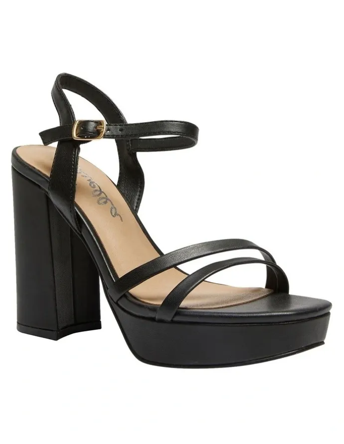 Ravella Lulu Smooth Sandals in Black