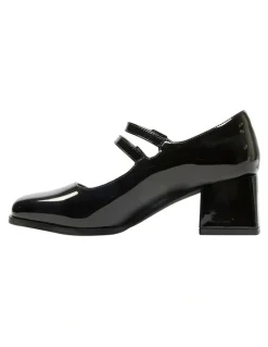 Ravella Metro Heeled Shoes in Black Patent