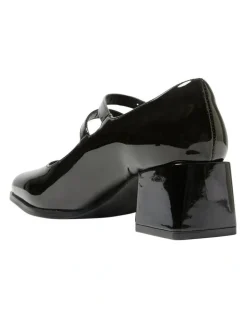 Ravella Metro Heeled Shoes in Black Patent