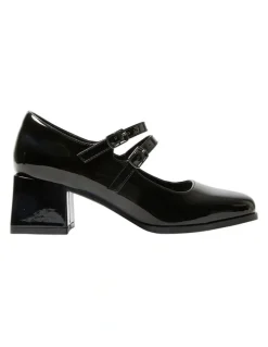 Ravella Metro Heeled Shoes in Black Patent